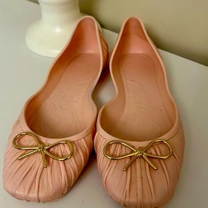 Pink flat ladies shoes